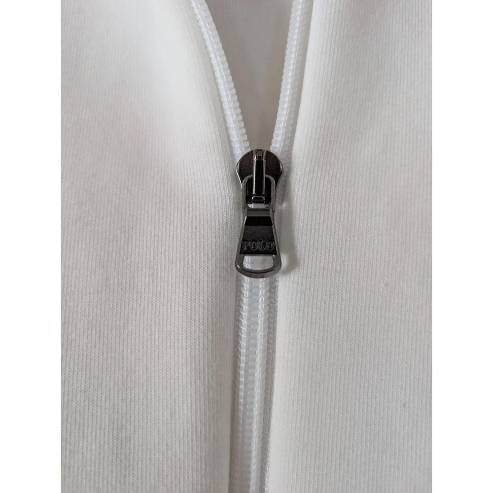 White Polo Ralph Lauren Double-Knit Full-Zip Hoodie and matching joggers 2XL - Picture 4 of 16